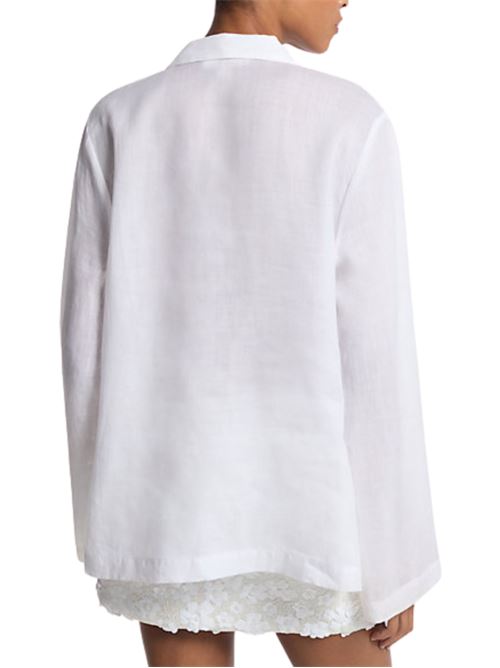 Blusa bianca in ramie Michael Kors | MS540SPH7A100